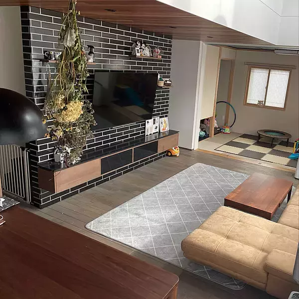 「私のこだわりが詰まってます♪造作で作った我が家のテレビボード」の画像