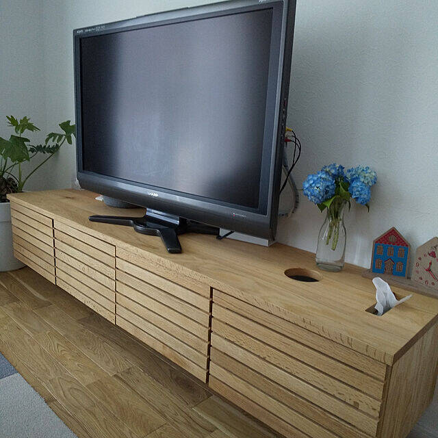 私のこだわりが詰まってます♪造作で作った我が家のテレビボード