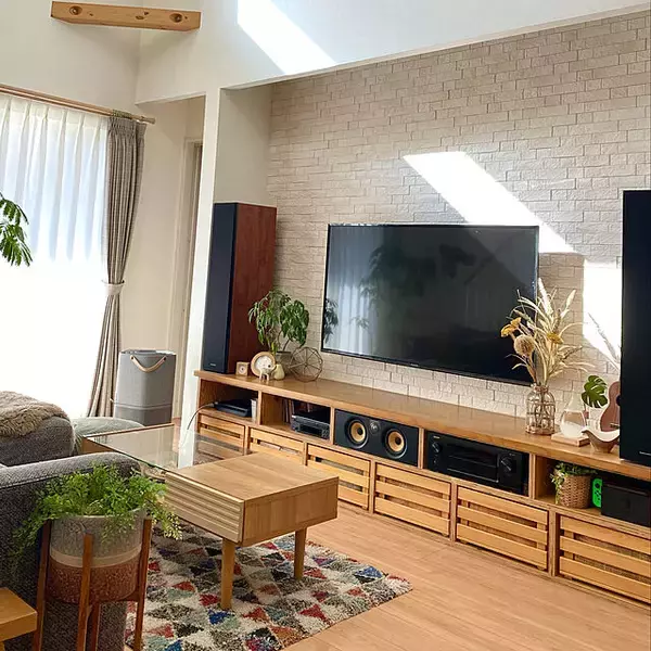 「私のこだわりが詰まってます♪造作で作った我が家のテレビボード」の画像