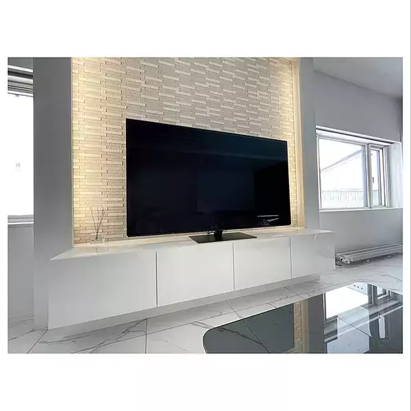 「私のこだわりが詰まってます♪造作で作った我が家のテレビボード」の画像