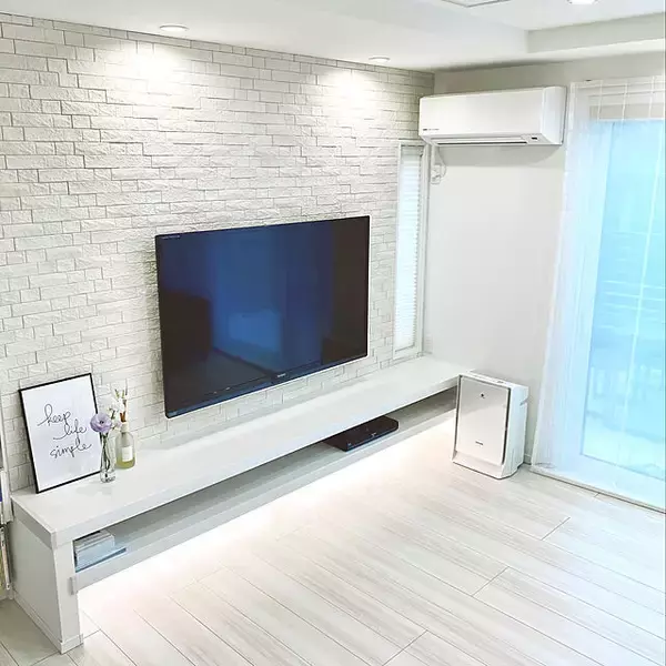 「私のこだわりが詰まってます♪造作で作った我が家のテレビボード」の画像
