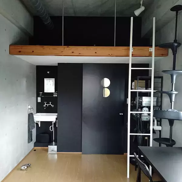 「「26m2。近代美術館の雰囲気を目指した、アートと保護猫と過ごす部屋」 by Kateさん」の画像