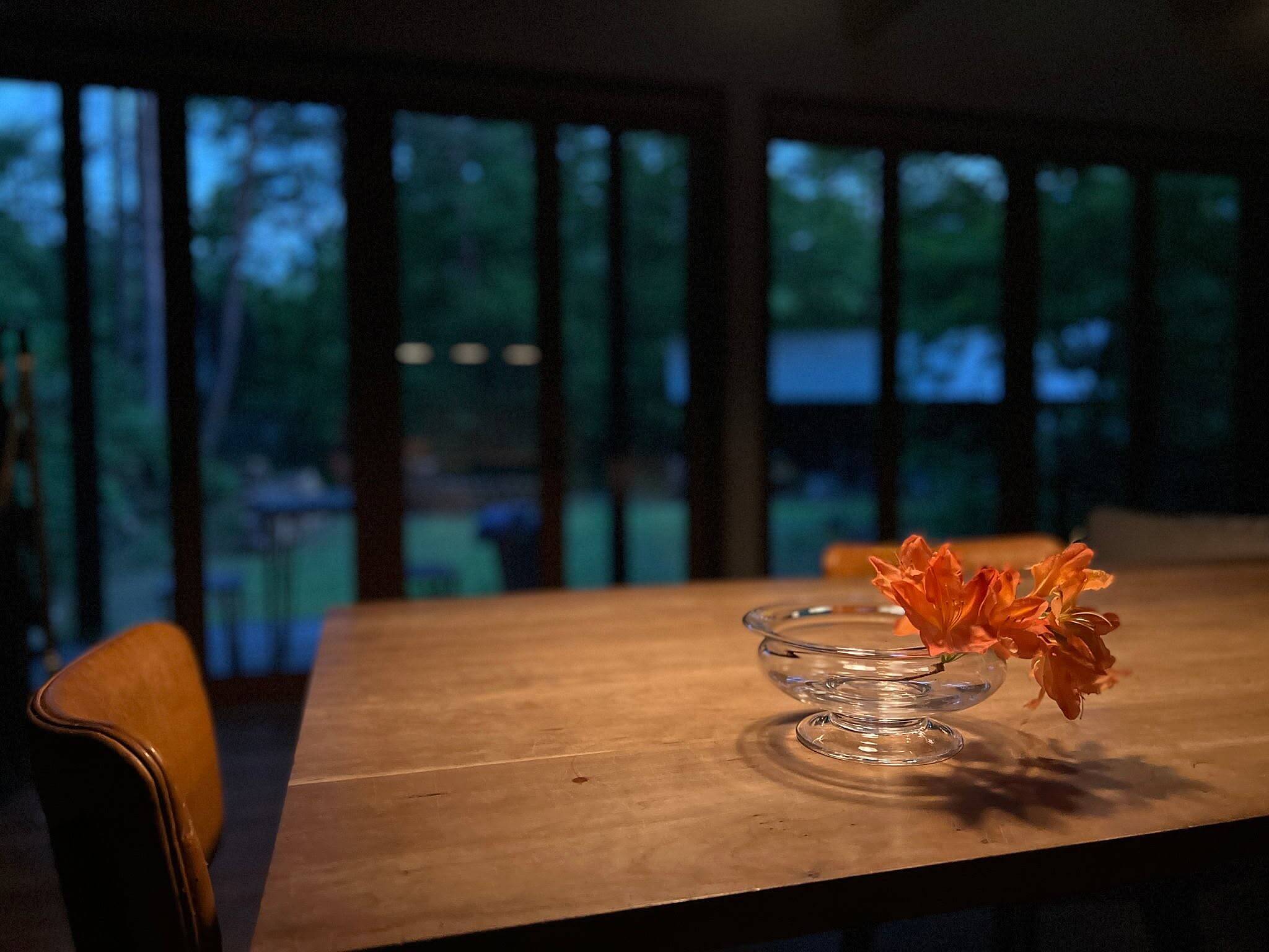 「シンプルに花を楽しめる、透明ガラスの広口花瓶」 by Kikko.さん