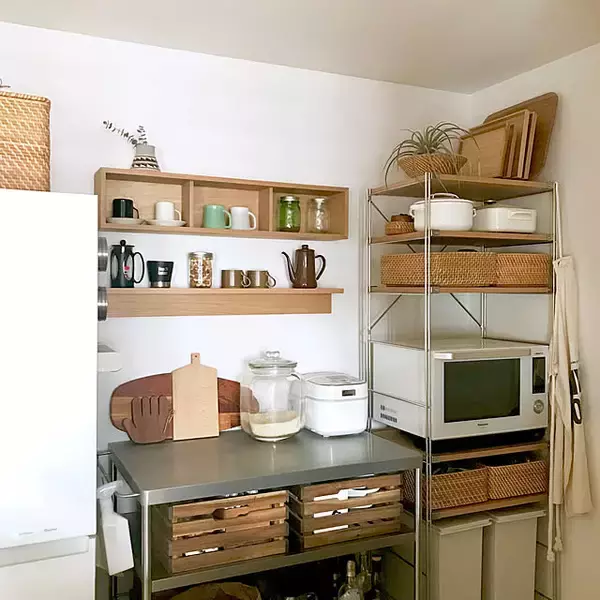 「お家のいたるところで大活躍！無印良品の重なるラタンバスケット」の画像