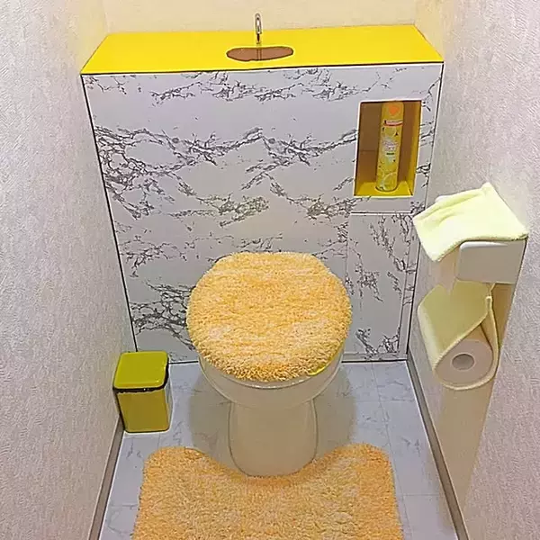 「使うたび気分が上がるような空間に。タンクレス風トイレのリメイク実例」の画像