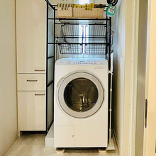【すきま活用アイデア】洗濯機横14cmを有効活用！ワイヤーネットでまとめる掃除＆洗濯グッズ収納 by Yumi-springさん