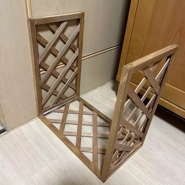 「「空間を有効活用！木製フェンス3枚を棚に変える簡単レシピ」 by milkさん」の画像