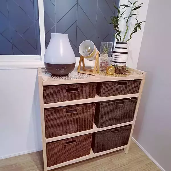 「入れるだけで収納もインテリアも決まってくれる♪ニトリのかごを使った収納実例」の画像