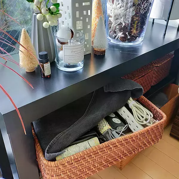 「入れるだけで収納もインテリアも決まってくれる♪ニトリのかごを使った収納実例」の画像
