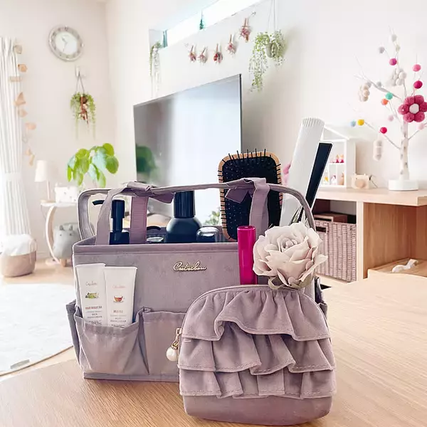 「使い勝手と見た目のよさを両立♪スキンケアアイテムの収納実例」の画像