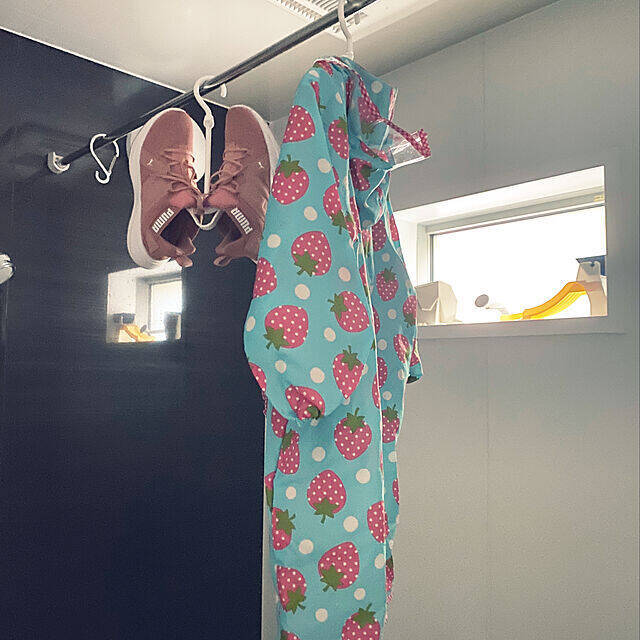 これで雨の日対策もバッチリ♪濡れたレイングッズの一時置き場アイデア