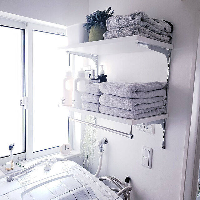 使いやすく整った空間！見せる収納でつくる理想のランドリー