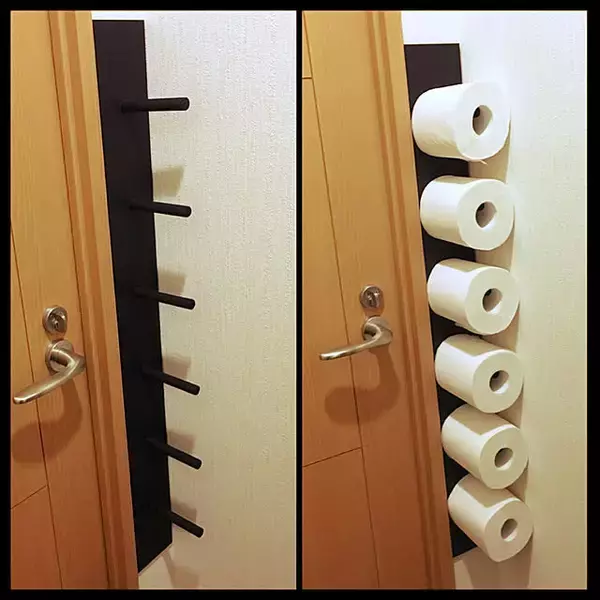 「清潔さと見た目の美しさを両立させる。ストック用トイレットペーパーの収納方法」の画像