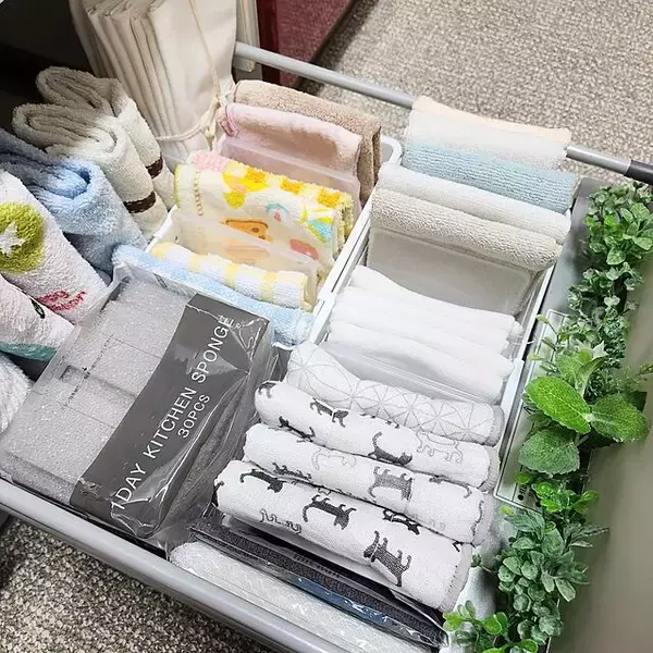 「もっと使いやすく便利に☆キッチンのふきん置き場所のアイデア」の画像