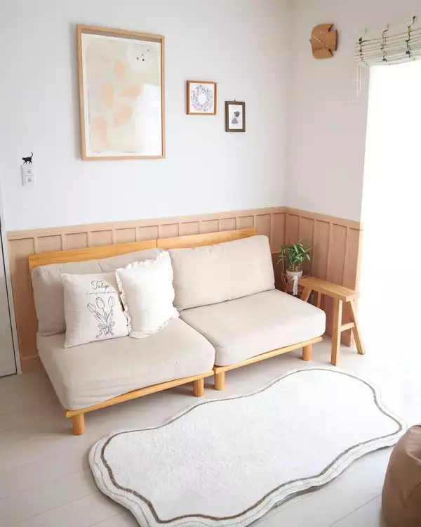 「「ゆったりナチュラル、2つで1つの分けても使えるローソファ」 by sayaka.さん」の画像