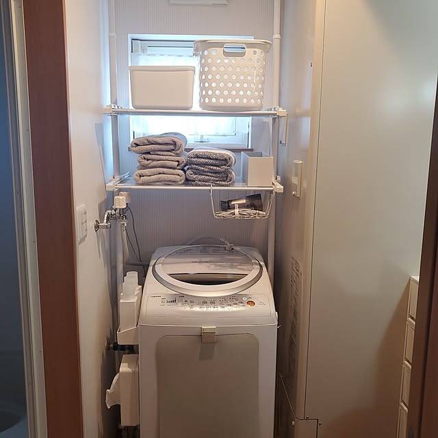 簡単なのに見た目もいい♪洗濯機まわりの収納に活躍する100均アイテム