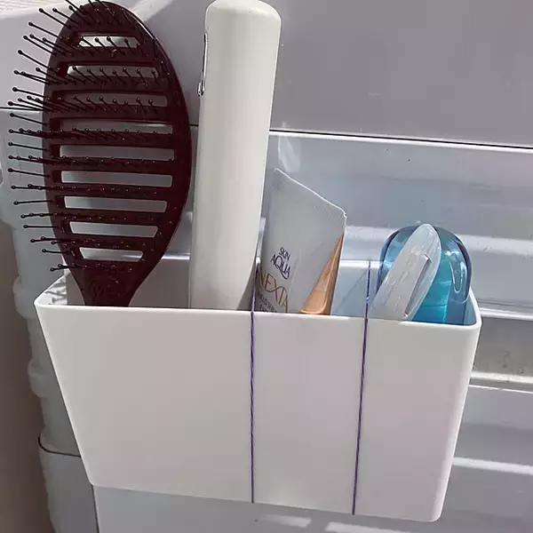 「簡単なのに見た目もいい♪洗濯機まわりの収納に活躍する100均アイテム」の画像