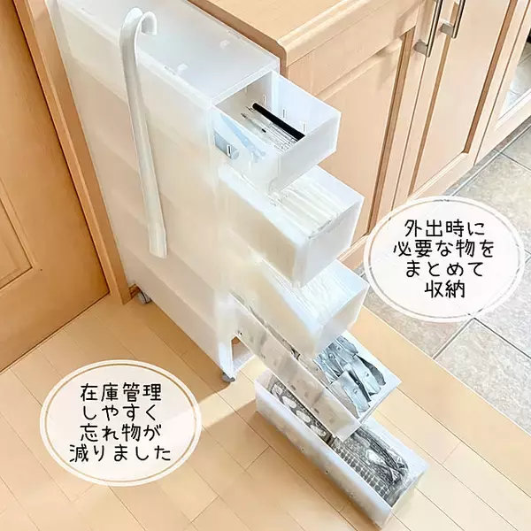 「空きスペースを有効活用！無印良品ポリプロピレンストッカーを使った収納アイデア」の画像