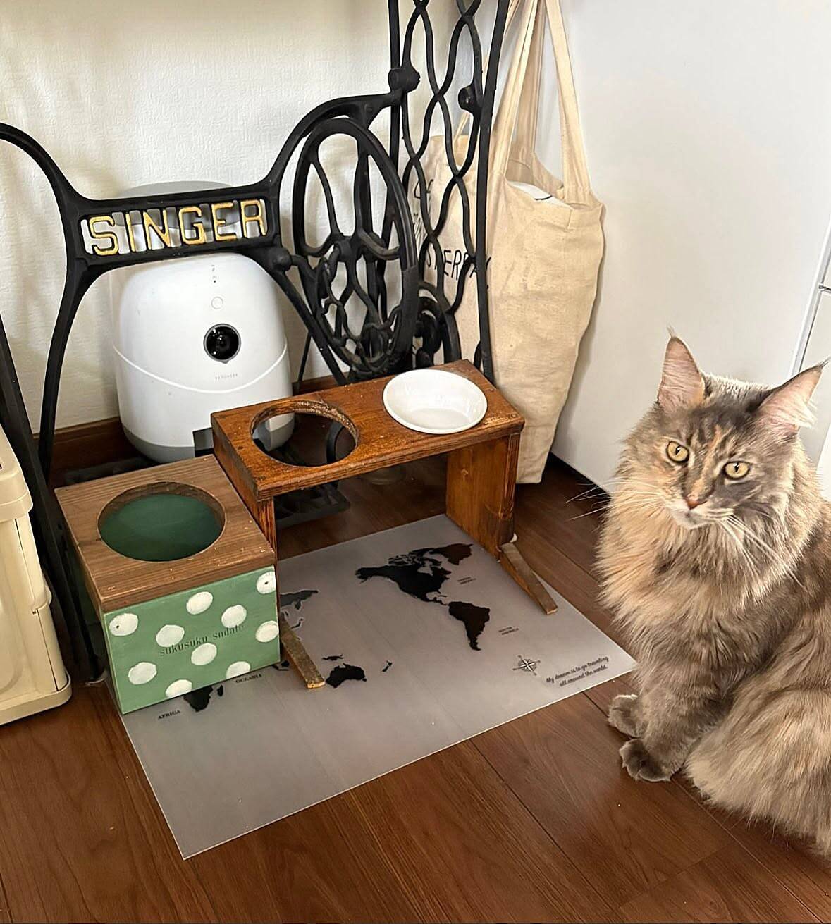 「好きな柄で楽しむ♪猫のごはん皿用ランチョンマット」 by mayumiさん