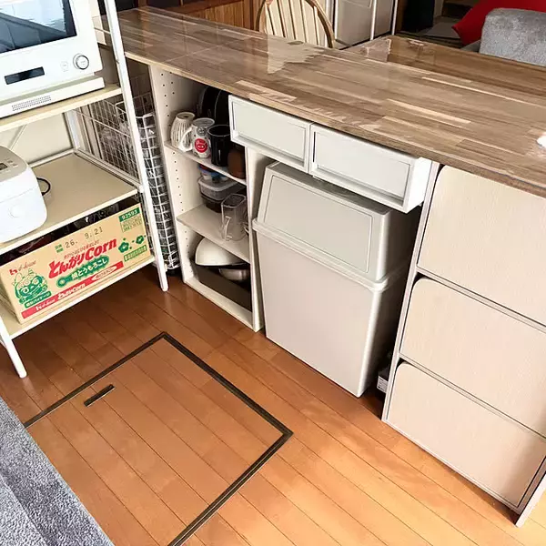 「収納を増やしてインテリアもランクアップ☆キッチンカウンターのDIYアイデア集」の画像