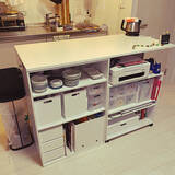 「カフェ風インテリアを目指す方にも！収納＆作業台としても役立つキッチンカウンターDIYアイデア」の画像2