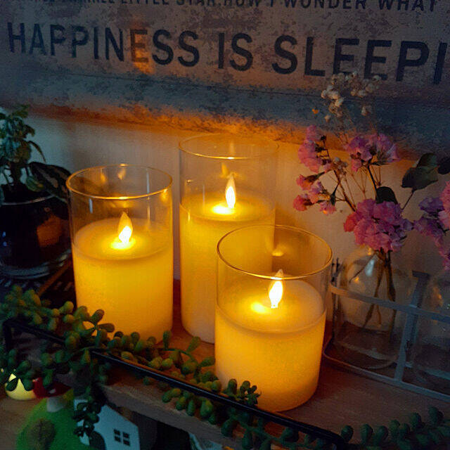 本物そっくりの炎で癒される♡リモコン付き「LEDキャンドルライトセット」