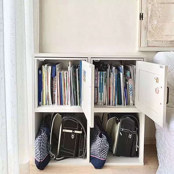「忘れ物ゼロを目指して☆子どもスペースの学用品収納」の画像