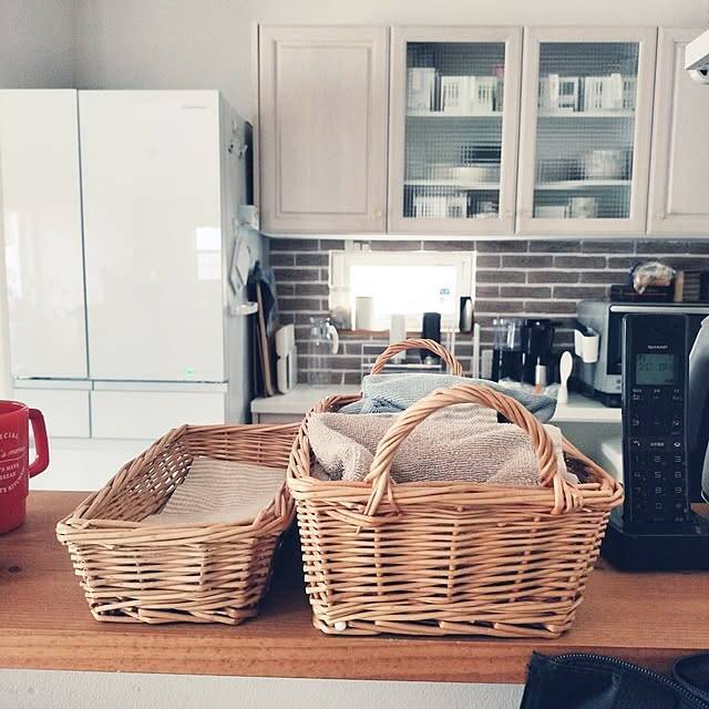 いつでも気持ちよく使える♪使用中&替え用ふきんの置き場所実例