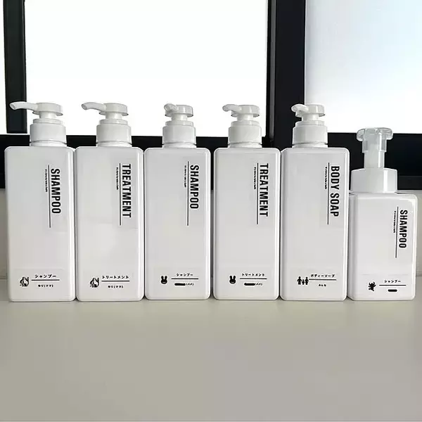 クリアとホワイトで魅せる！無印良品のPET詰替ボトルですっきり整う水回り
