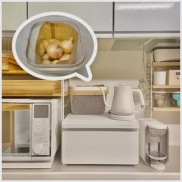 「ざっくり収納がセンスよく決まる♪IKEAのスチールバスケット「RISATORP」」の画像