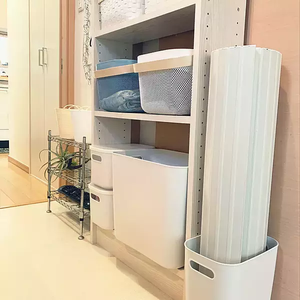 「これで浴室がすっきり見える！お風呂のフタの収納実例」の画像