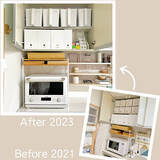 「使えるスペースにチェンジ♪高い場所でも活躍する吊り戸棚の収納アイデア」の画像3