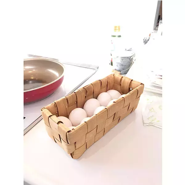 「使いやすいサイズ感もうれしい♡セリア水杉バスケットの活用アイディア」の画像