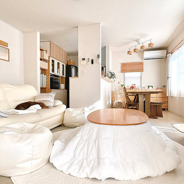 まあるいフォルムでくつろぎ感アップ。無印良品のこたつの魅力＆コーディネート実例