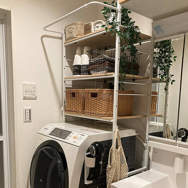 洗濯機まわりをすっきり整える♪お気に入りのランドリーラックで収納も家事も快適に