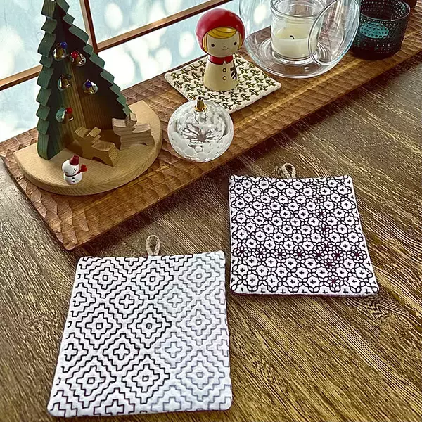 「ちくちく無心で楽しめる時間を。温かみも感じられる刺し子刺繍の作品集」の画像