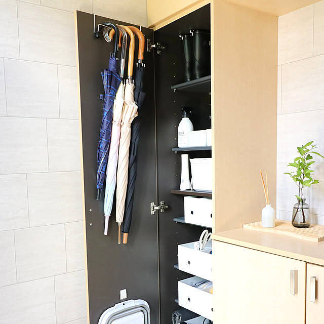 生活感をまるっと隠して美しさをキープ！100均アイテムでつくる扉裏収納