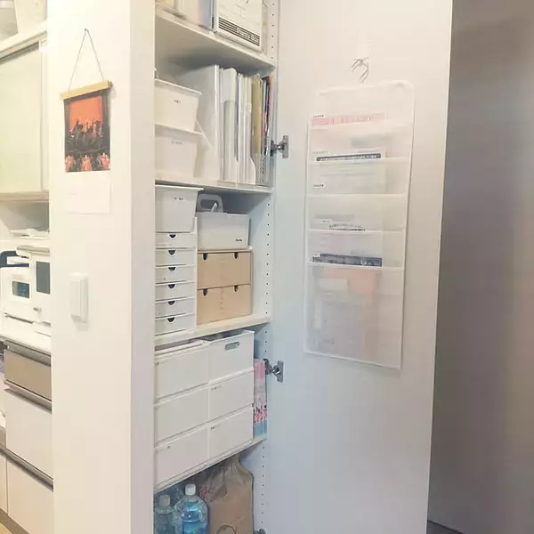 「生活感をまるっと隠して美しさをキープ！100均アイテムでつくる扉裏収納」の画像