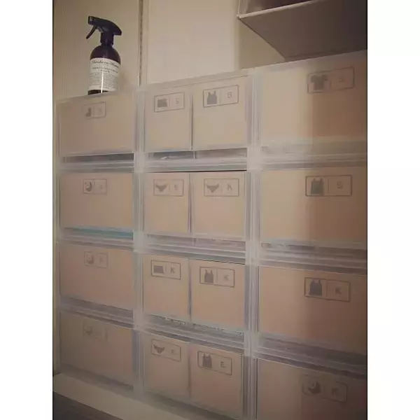 「無印良品のポリプロピレンケースでクローゼットをキレイに」の画像