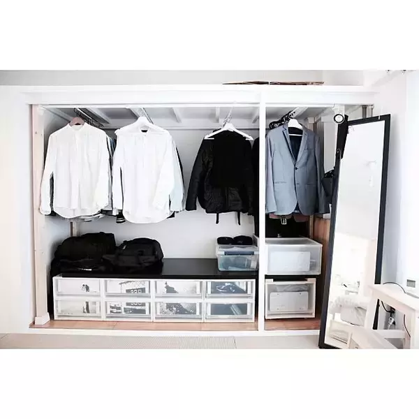 「無印良品のポリプロピレンケースでクローゼットをキレイに」の画像