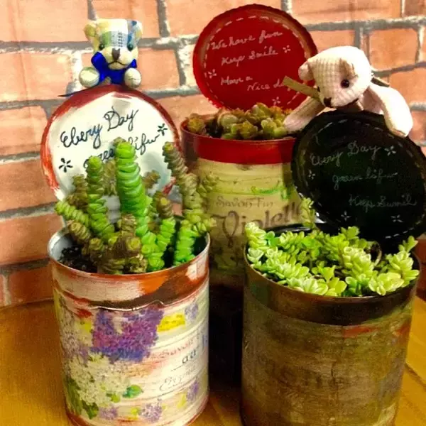 「インテリアが一気にあか抜ける！リメ缶＆リメ瓶実例集」の画像