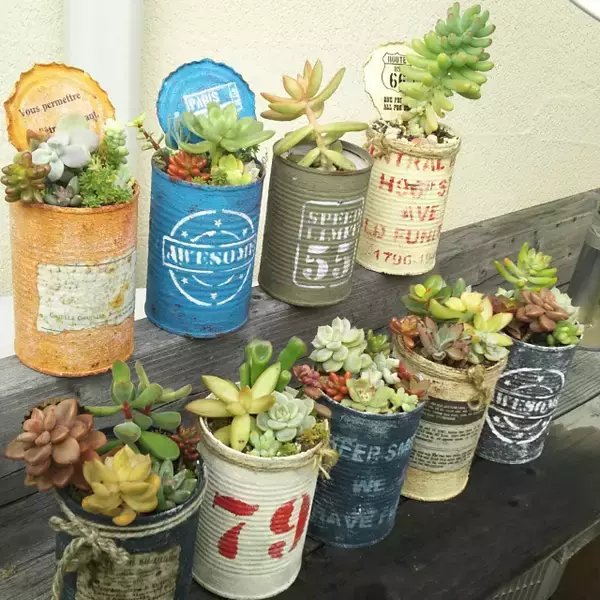 ステンシルやペイントで作る♪玄関におすすめのリメイク缶 (2017年7月 