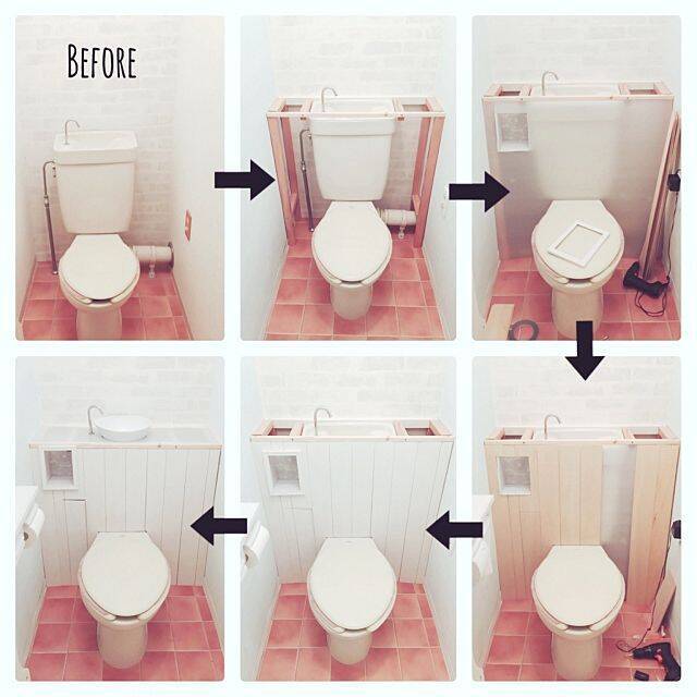 スッキリで、さらに快適♪タンクレス風トイレのDIY実例集