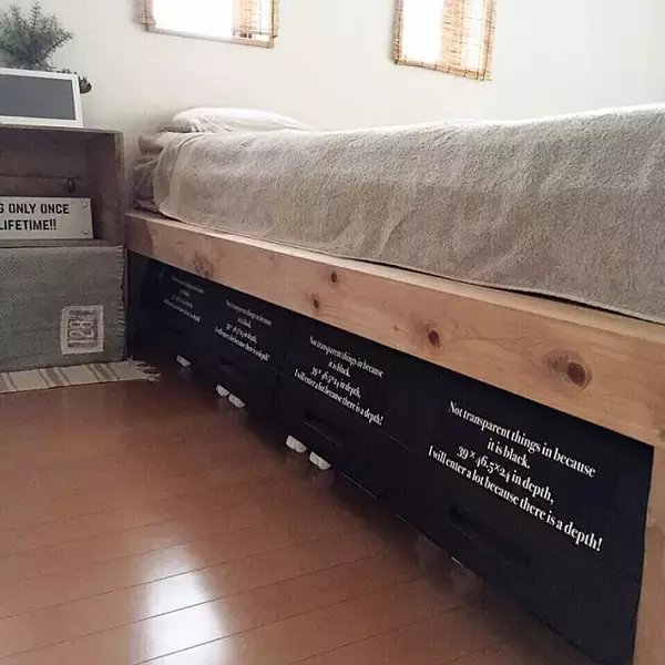 「お部屋の収納力を上げる！ベッド下収納の作り方アイデア」の画像