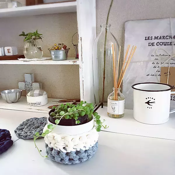 「ダイソーの人気商品！Tシャツヤーンのハンドメイド作品集」の画像