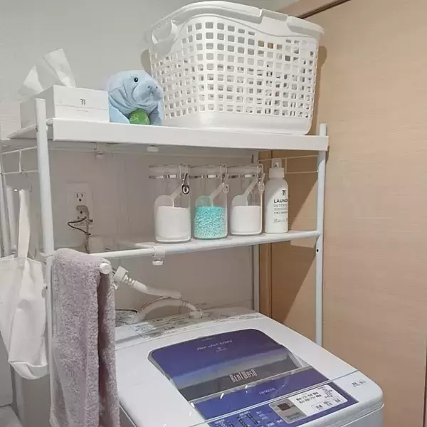 「使って納得！空間が大変身するニトリの洗濯機ラック」の画像