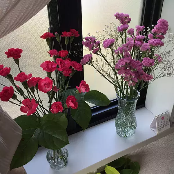 「華やかにもシンプルにも花を愛でる♡ダイソーの花瓶」の画像