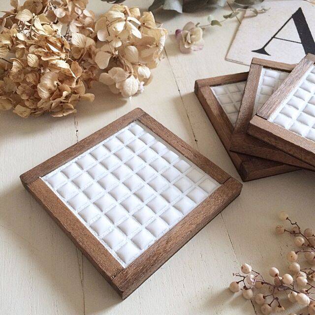 アレンジ自由自在♡ハンドメイドのガラスタイルコースター