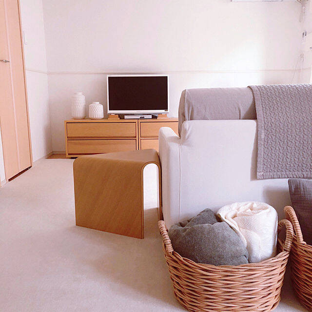 シンプルで美しいから好き♡無印良品のベンチがあるお部屋