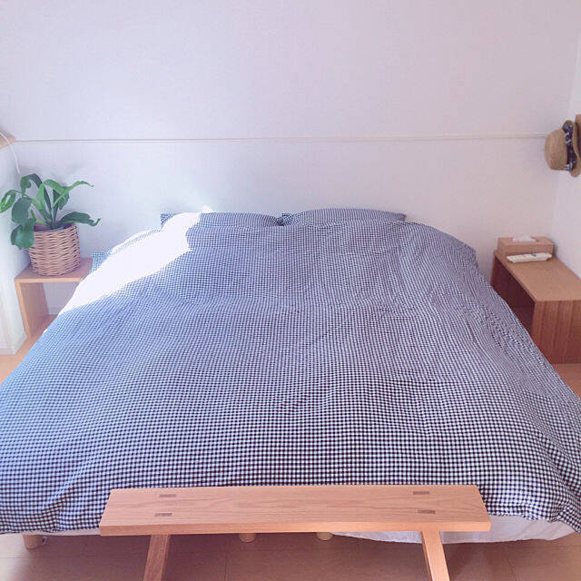 シンプルで美しいから好き♡無印良品のベンチがあるお部屋